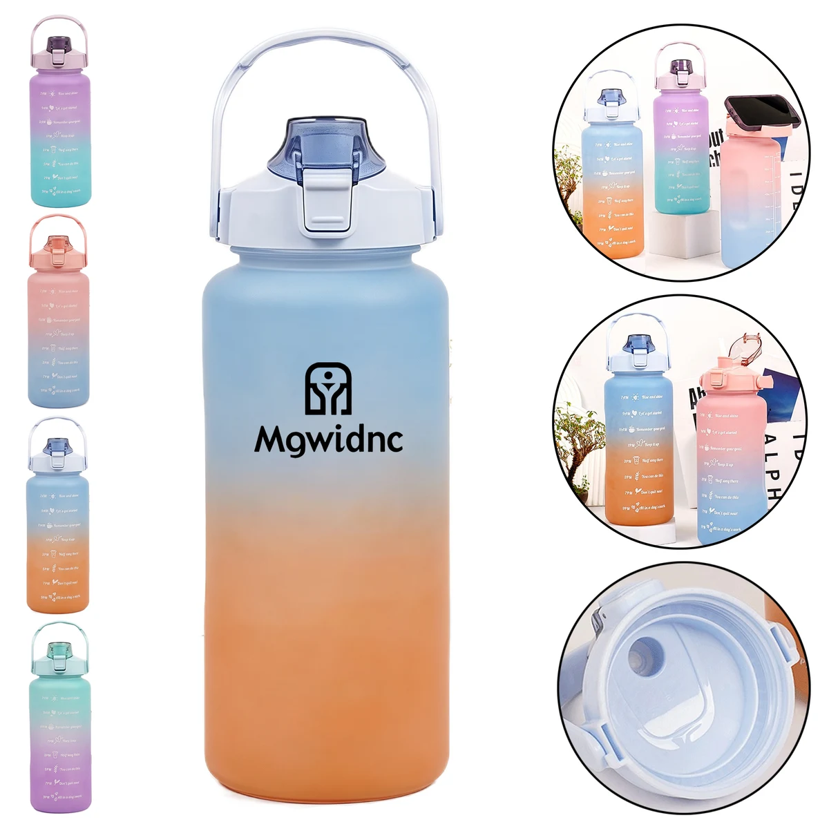 2L Gradient Plastic Water Bottle - Large Capacity 1
