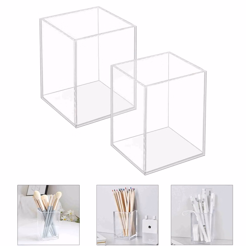 Acrylic Pen Pencil Holder Clear Makeup Brush Cup