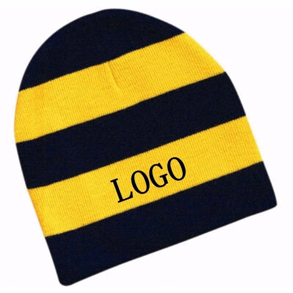 Rugby Striped Knit Beanies