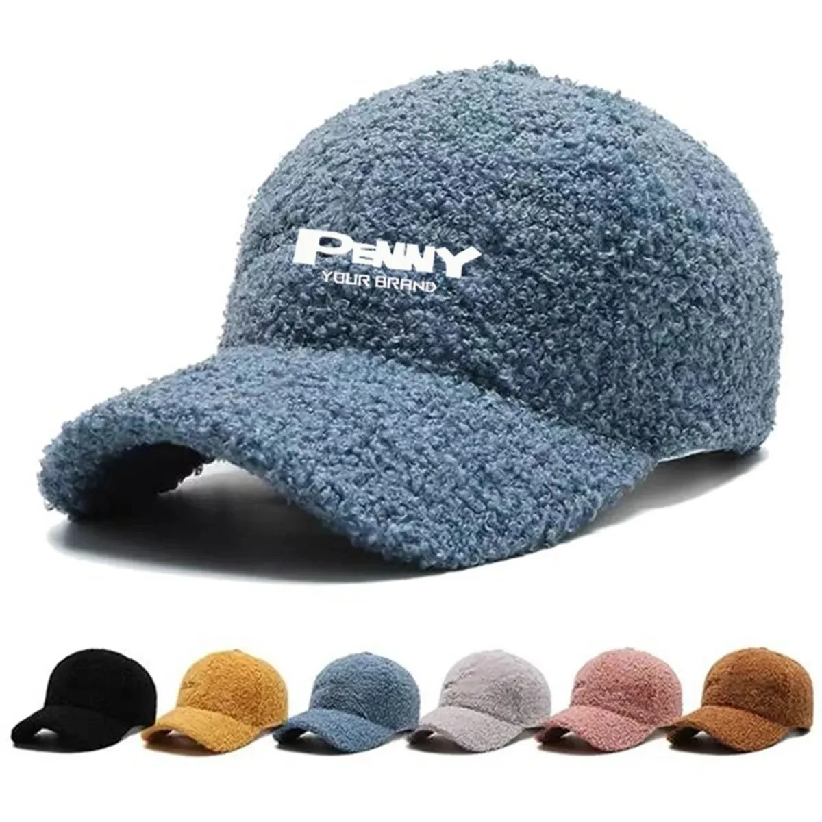 Adjustable Autumn Winter Lamb Hair Cap Warm Baseball Hat 1