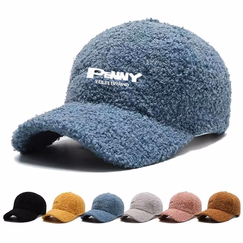 Adjustable Autumn Winter Lamb Hair Cap Warm Baseball Hat