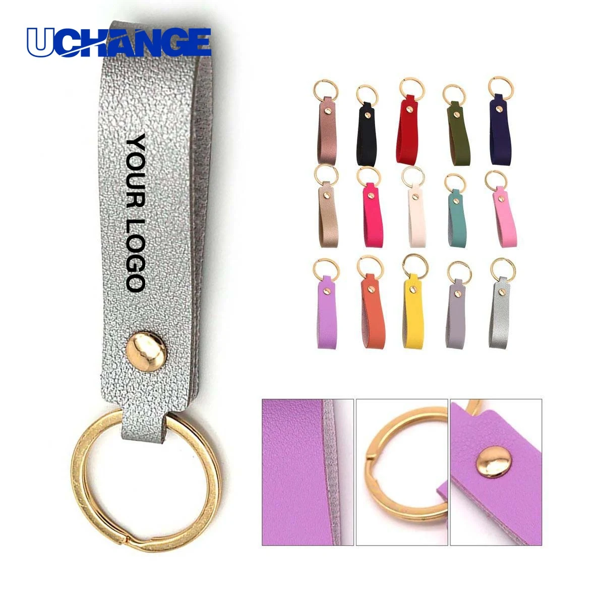 Leather Keychain Accessory with Metal Ring for Daily Carry 1