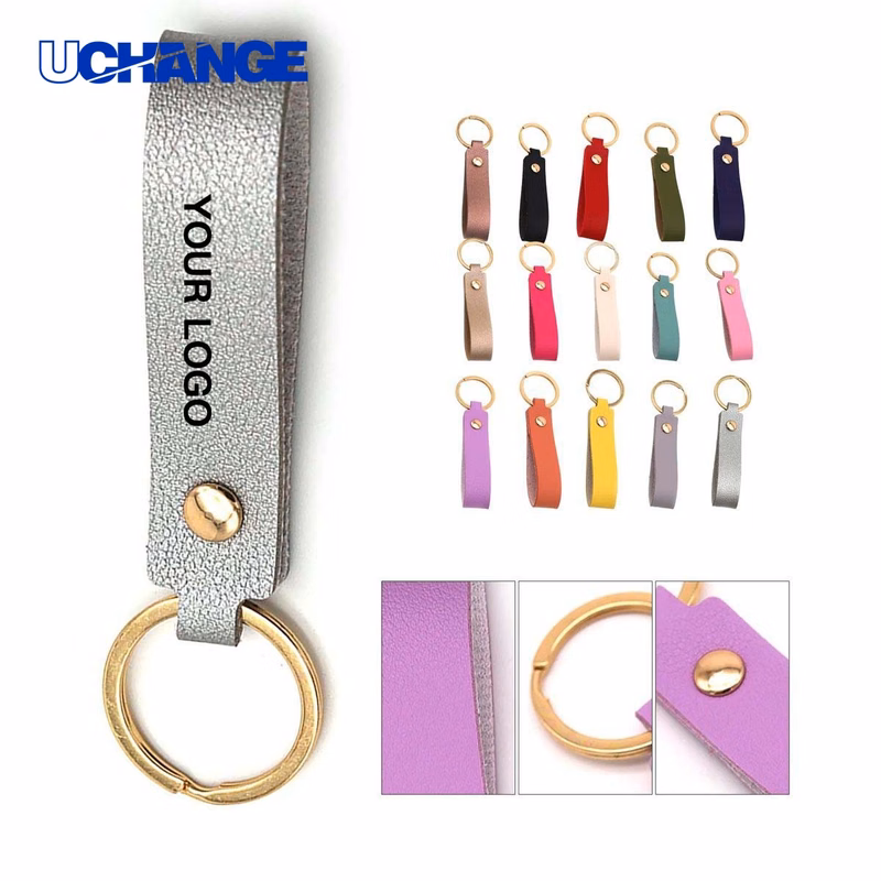 Leather Keychain Accessory with Metal Ring for Daily Carry