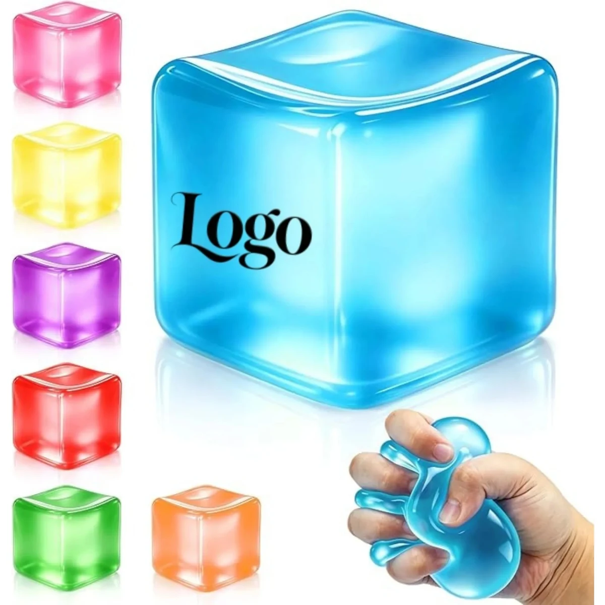 Multiple Sizes Ice Cube Squishy Stress Relief Fidget Toy 1
