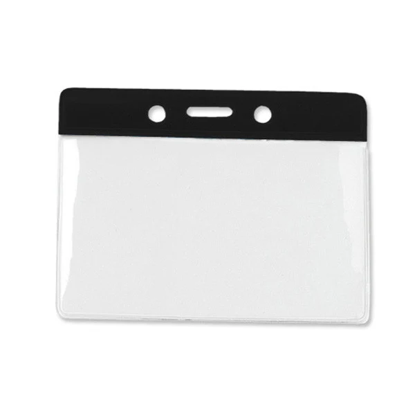 Vinyl Horizontal Top Load Badge Holder(3.69"x 3.25")(Black) 1