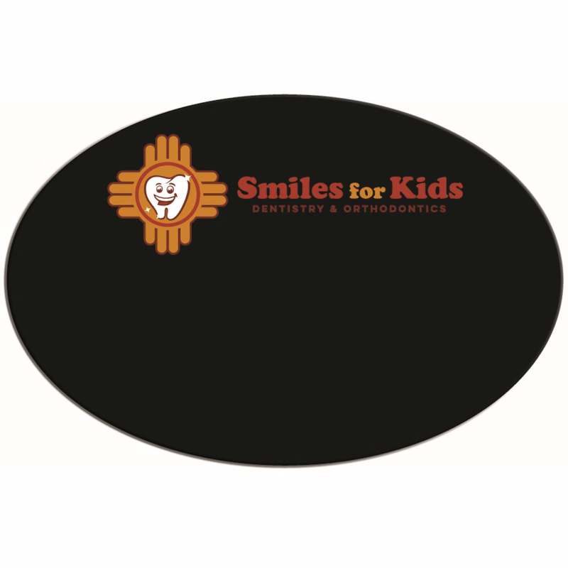 2 x 3" Black Oval Plastic Reusable Badge