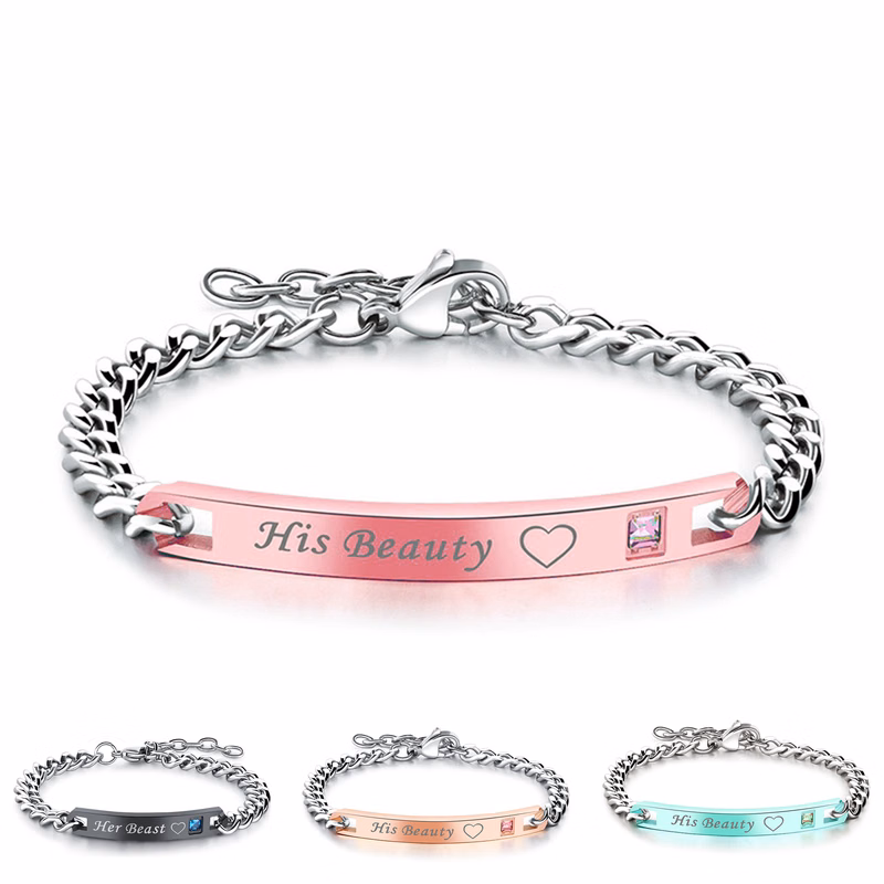 Durable Titanium Steel Bracelet with Customizable Logo Space
