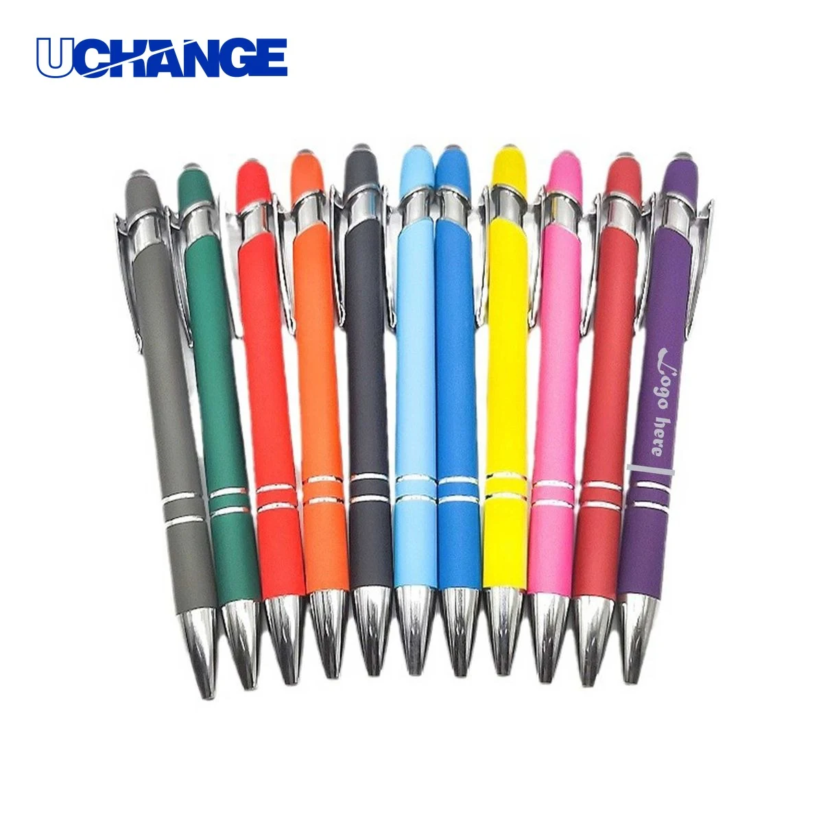 Rainbow Rubberized Soft Touch Ballpoint Pen for Fun 1