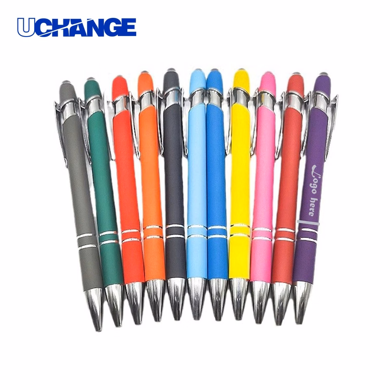 Rainbow Rubberized Soft Touch Ballpoint Pen for Fun