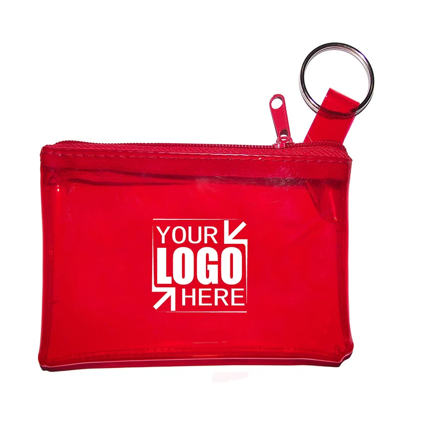 Zipper PVC Coin Pouch W/Key Ring 1