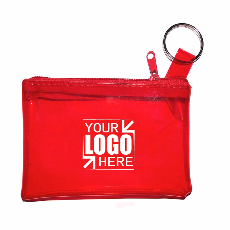 Zipper PVC Coin Pouch W/Key Ring