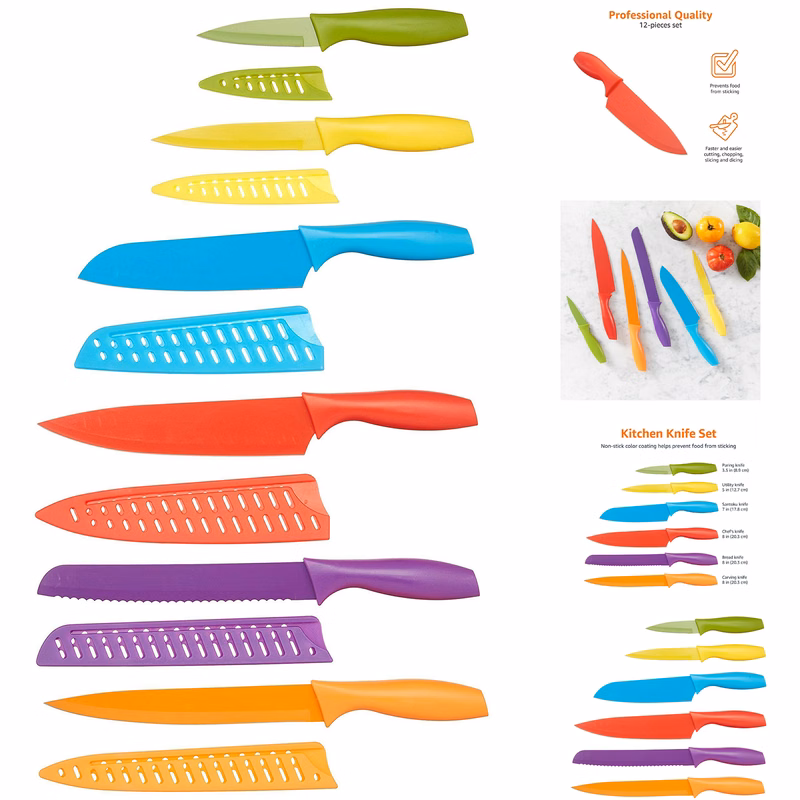 Color-Coded Kitchen 12-Piece Knife Set