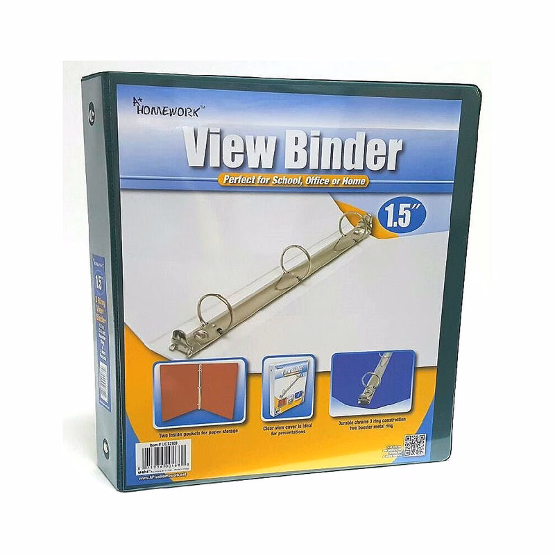 1.5" 3-Ring Binders - Dark Green 2 Pockets View Cover