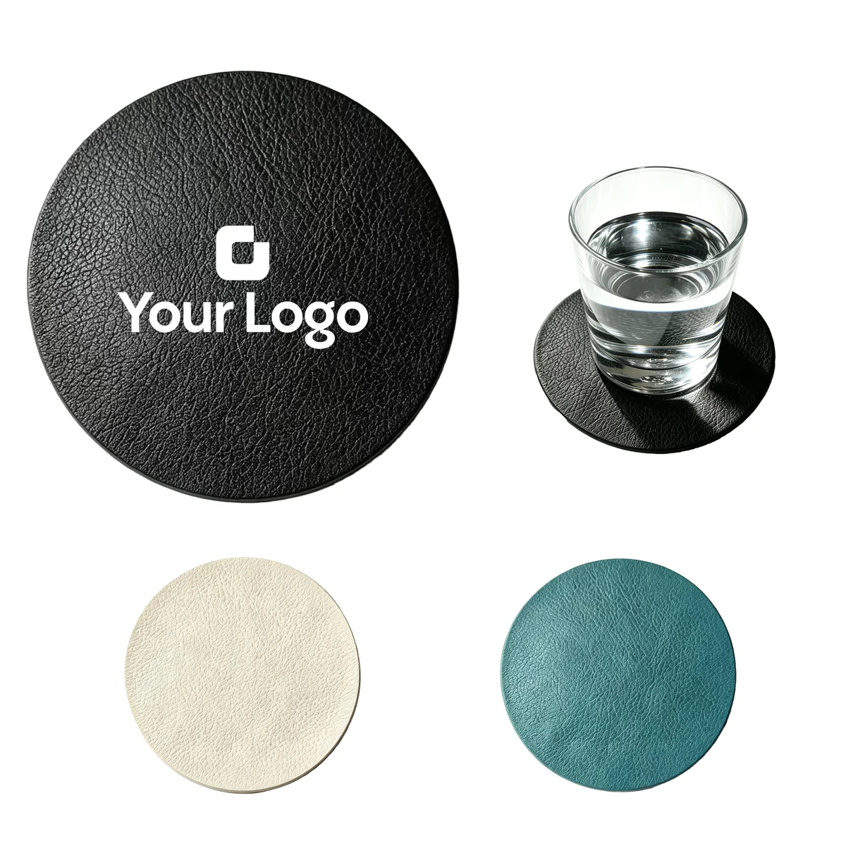 Thickened PVC Leather Round Coasters Heat Insulation Mat 1