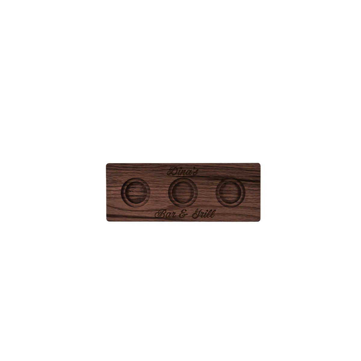 Walnut Rectangular 3-Slot Sampler Board 1