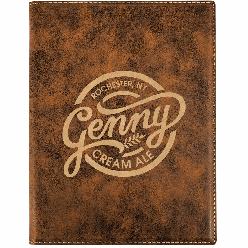 7" x 9" Leatherette Rustic/Gold Portfolio