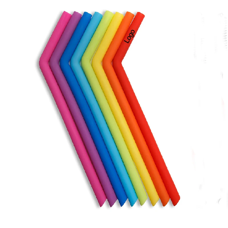 Reusable Long Flexible Bent Silicone Straw 1