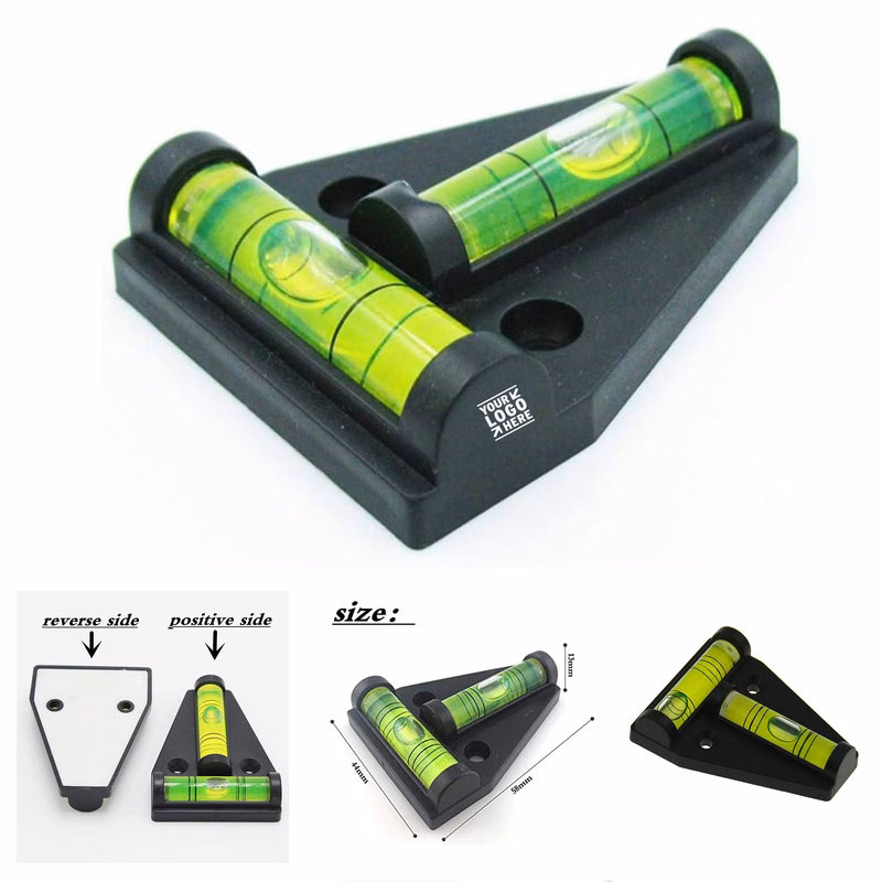 Multi-purpose T Type Black Bidirectional Triangle Horizontal With Base Mounting Hole Level Bubble