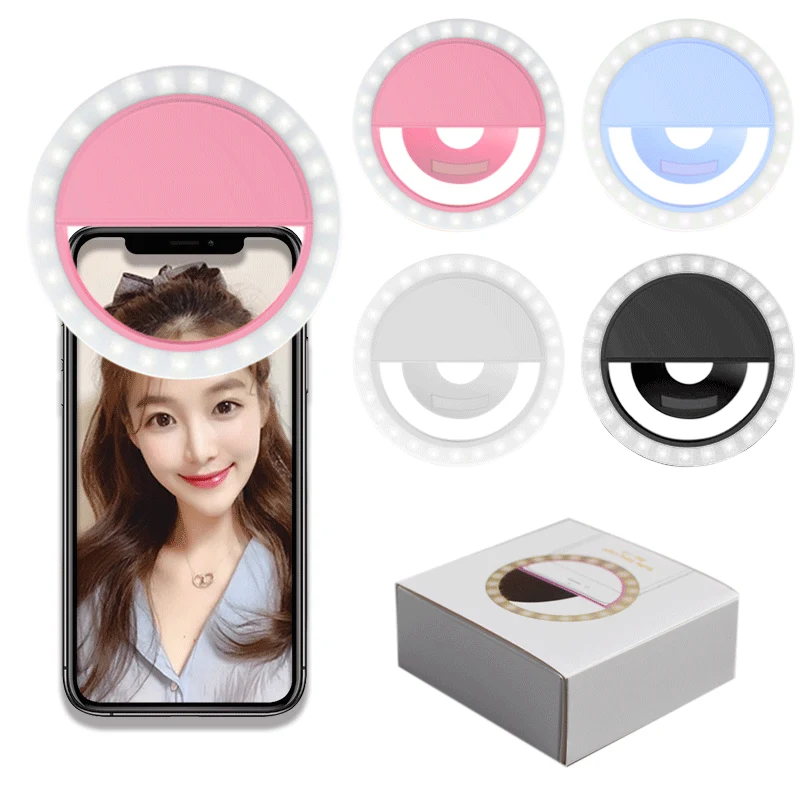 Adjustable Selfie Clip Ring Light with USB 1