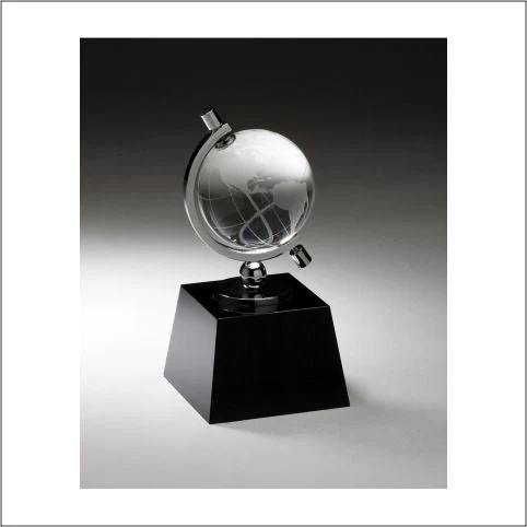 6 Inch Crystal Spinning Globe On Black Base 1