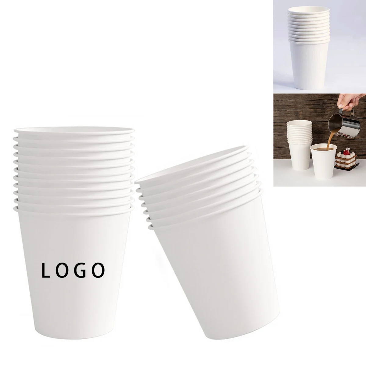 8 Oz Disposable Paper Cups Hot Cold Beverage Drinking Cup 1