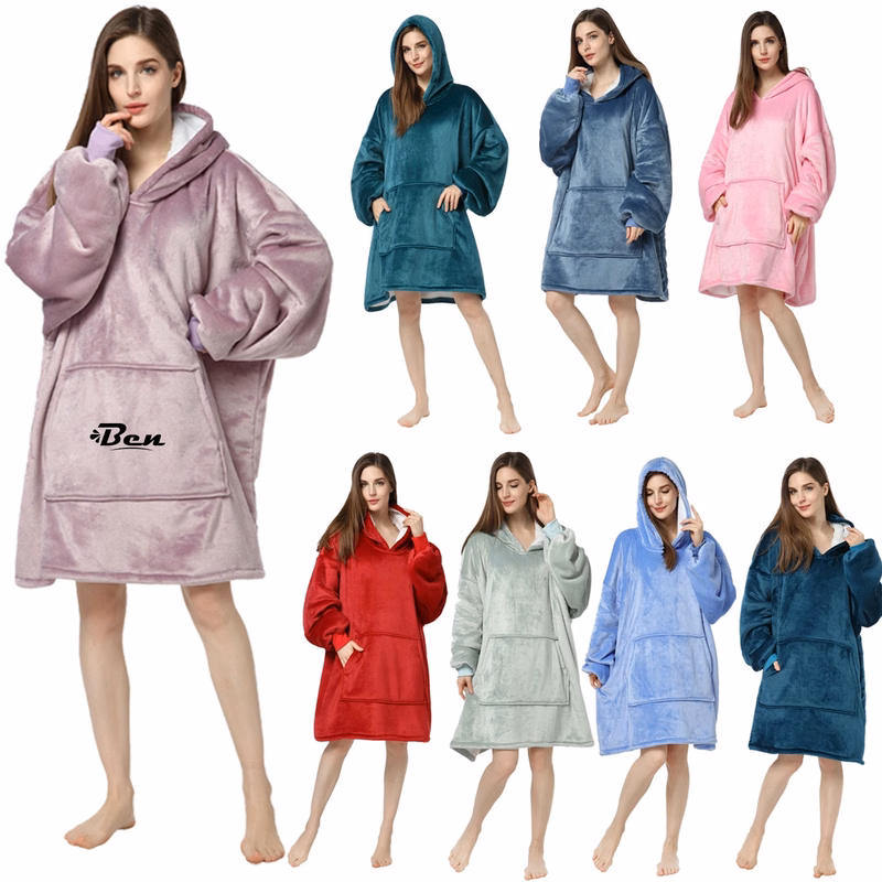 Wearable Blanket Sweatshirt With Big Pocket