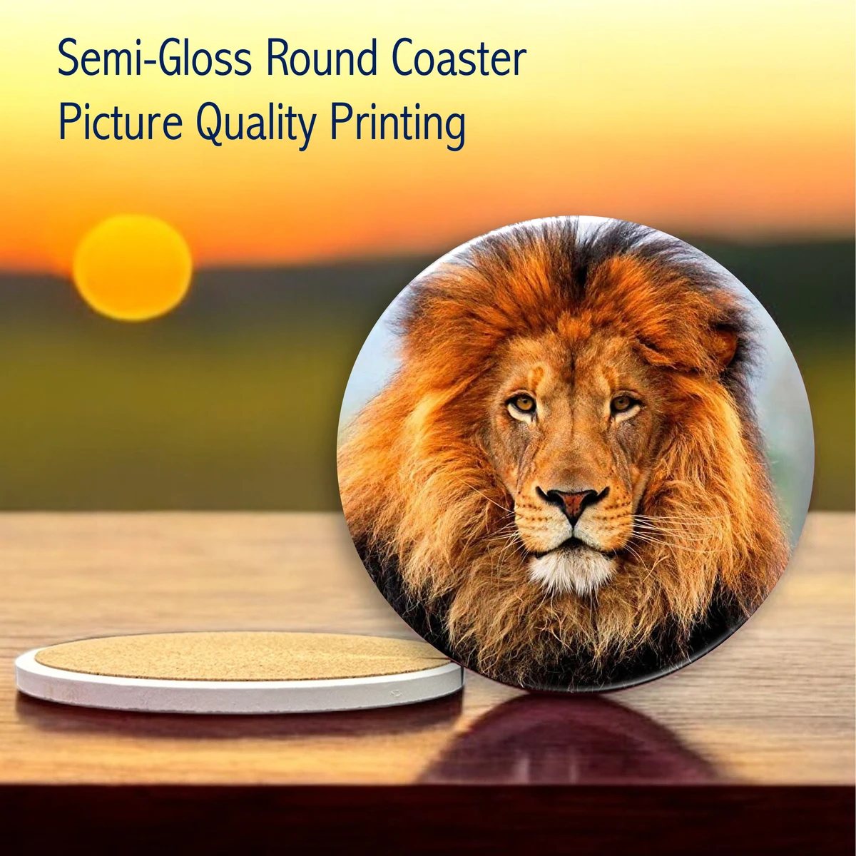 Semi-Gloss White Ceramic Round Coaster 1