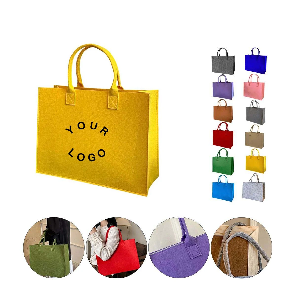 Soft Felt Tote Bag Multipurpose Carry Option 1