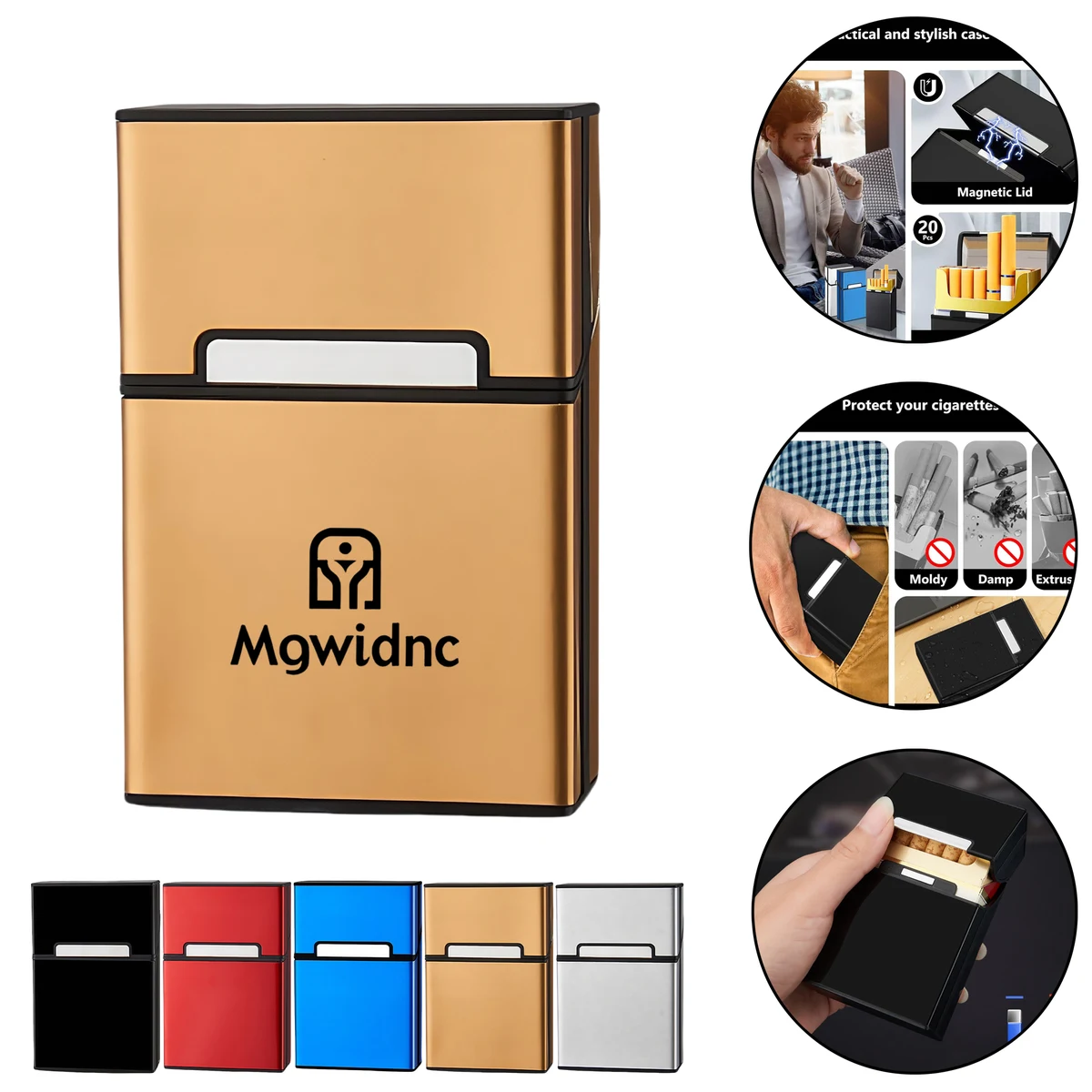 Aluminum Cigarette Case for 20 Regular Cigs 1