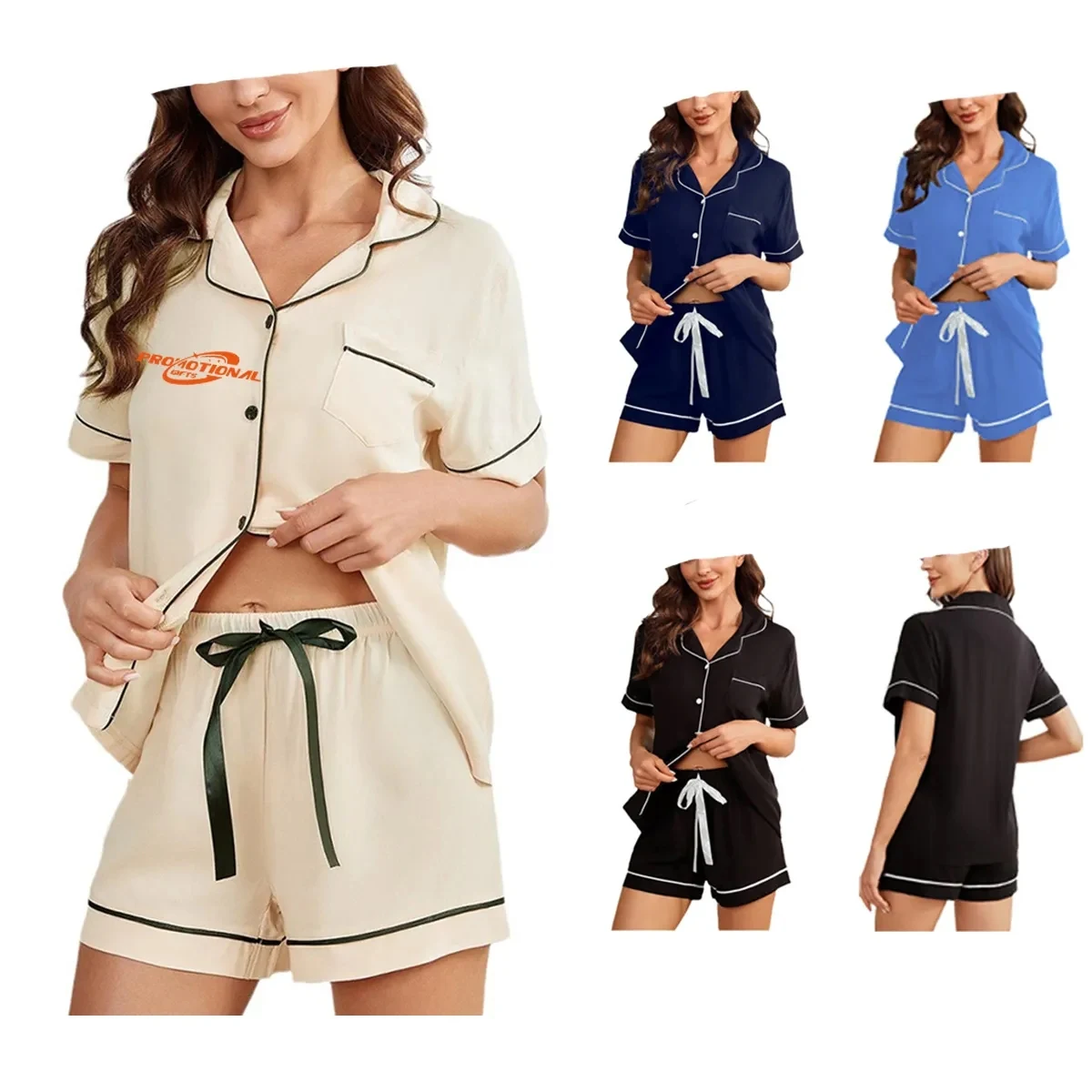 Womens Pajamas Short Sleeve Sleepwear Pj Set 1