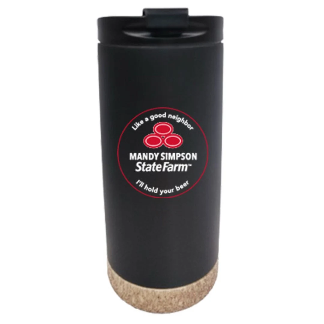 16 oz Tucson Matte Black Vacuum Insulated Stainless Steel Double Wall Travel Mug 1