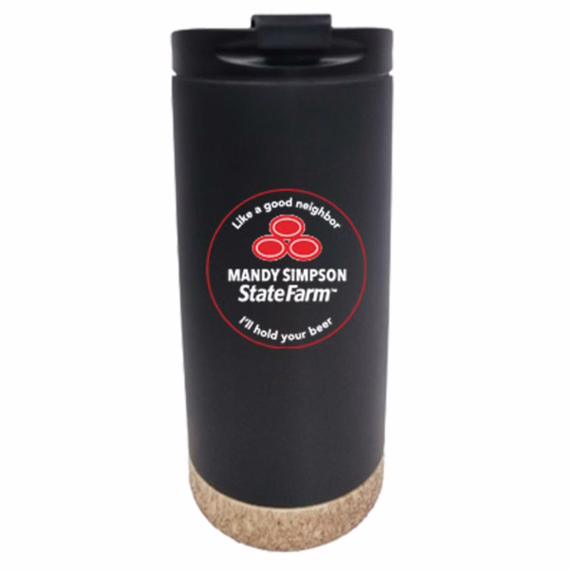16 oz Tucson Matte Black Vacuum Insulated Stainless Steel Double Wall Travel Mug
