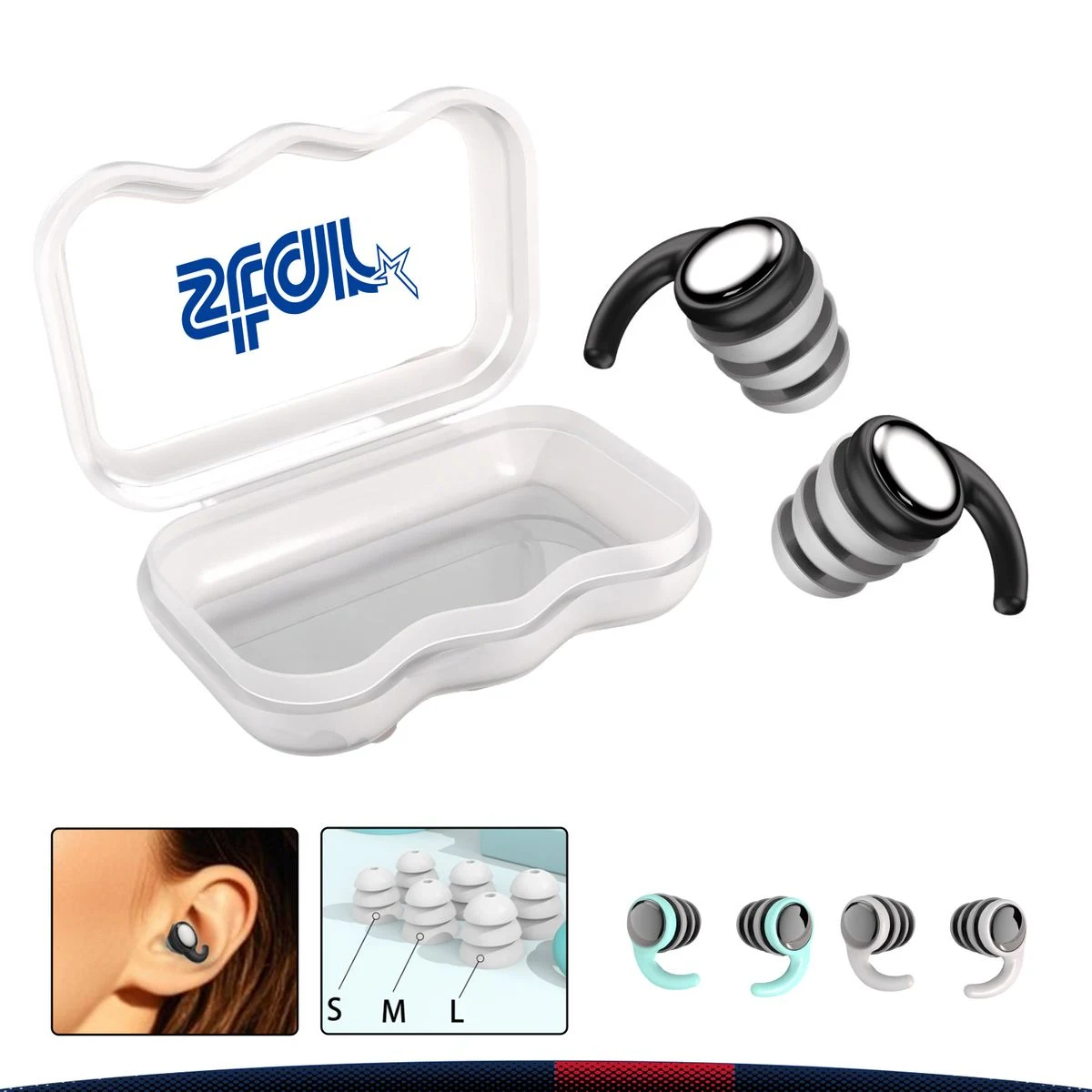 Weymont Triple Flange Stabilizing Winged Earplugs 1