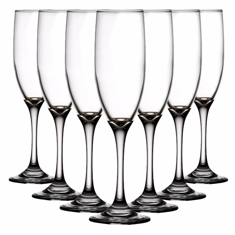 6 Oz Clear Glass Champagne Flutes
