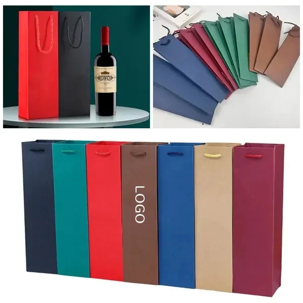 Colorful Wine Gift Bags with Paper and Handles 1