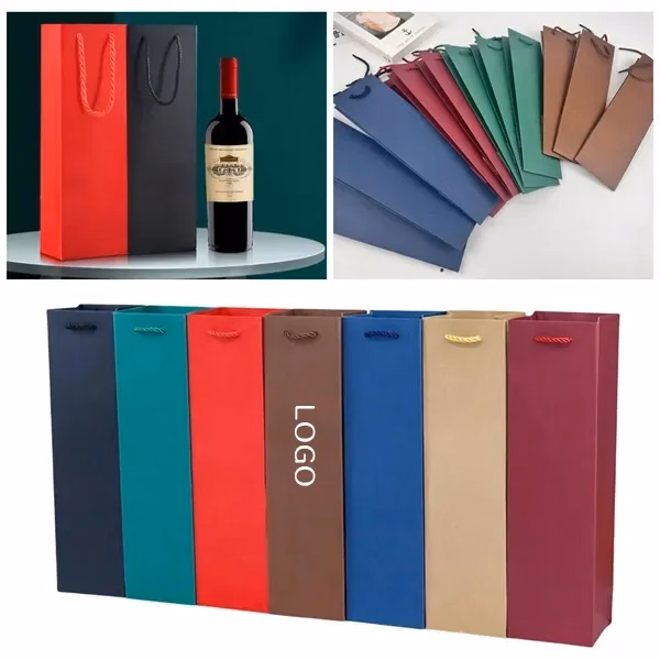 Colorful Wine Gift Bags with Paper and Handles