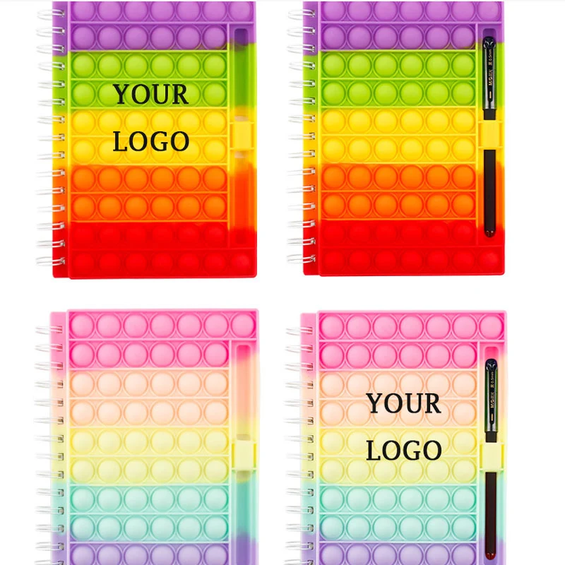Bubble Fidget Push Pop Spiral Notebook w/Pen Hole 1