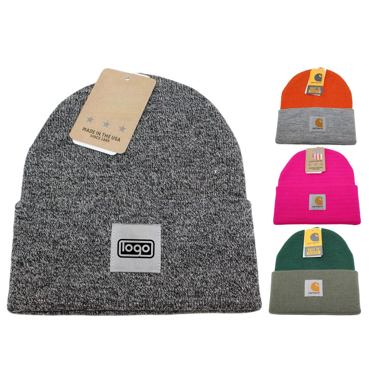 Tooling mixed color thread cloth label knitted hat 1