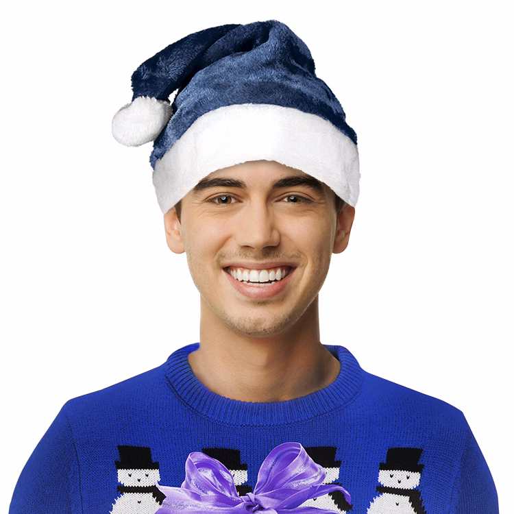 Navy Blue Santa Claus Hat