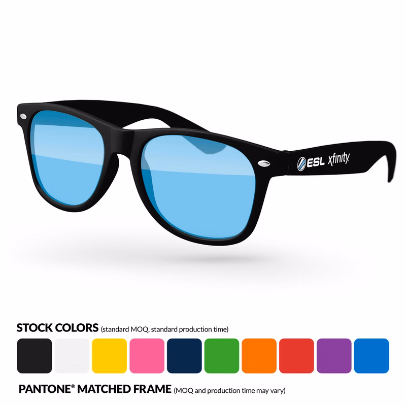 Retro Tinted Glasses w/ 1 Color Temple Imprint