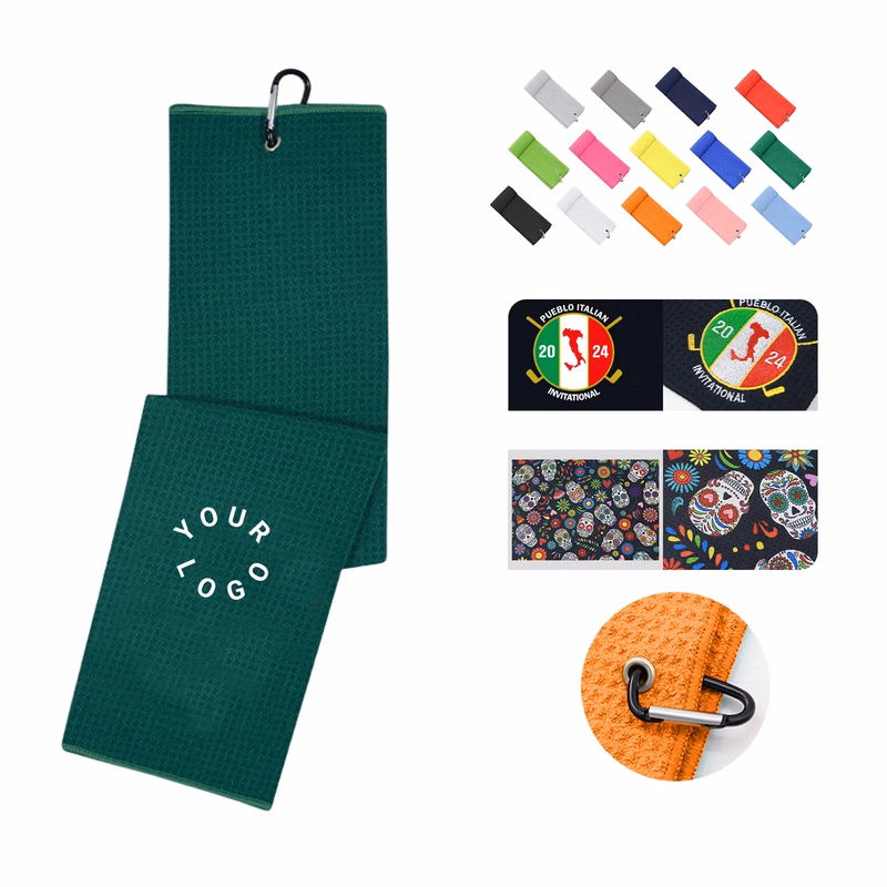 Soft Microfiber Golf Towel with Pineapple Grid