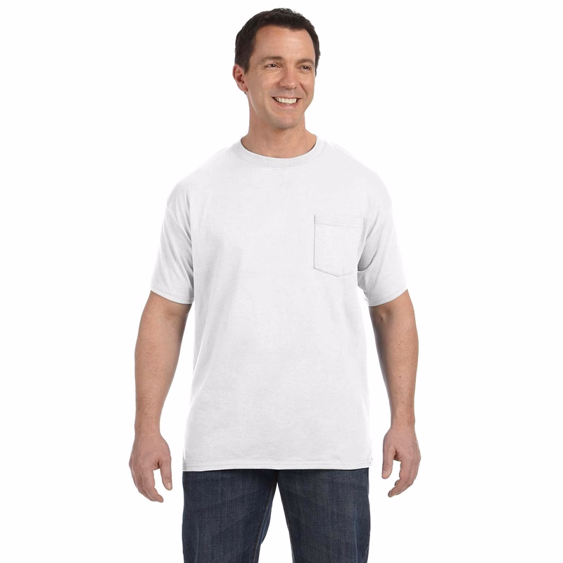 Hanes Men's 6.1 oz Tagless Pocket T-Shirt