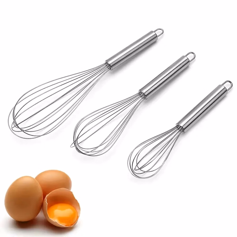 3-Piece Stainless Steel Whisk Set (8", 10", 12")