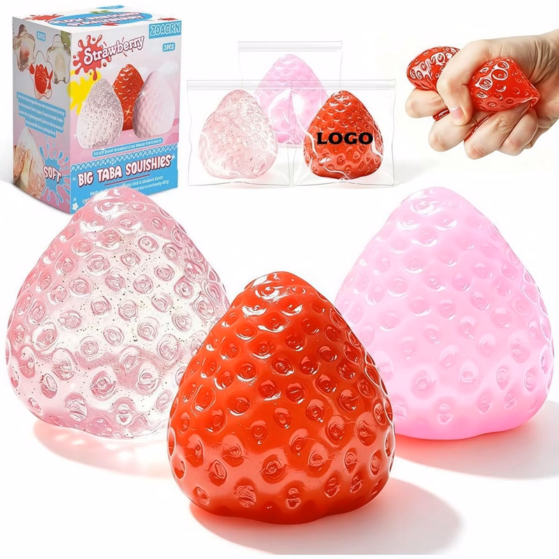 Cute Strawberry Squeeze Toys Sticky Stress Relief Squishies