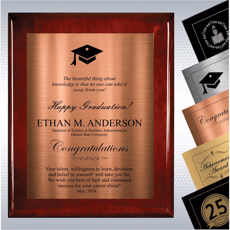 Rosewood Piano Graduation Gift Plaque