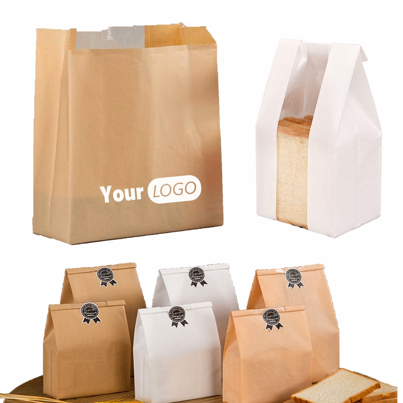Transparent Window Kraft Paper Bakery Bags