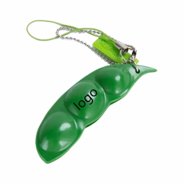 Custom Squeeze Bean Stress Reliever Keychain — Office Fidget & Mental Wellness Tool
