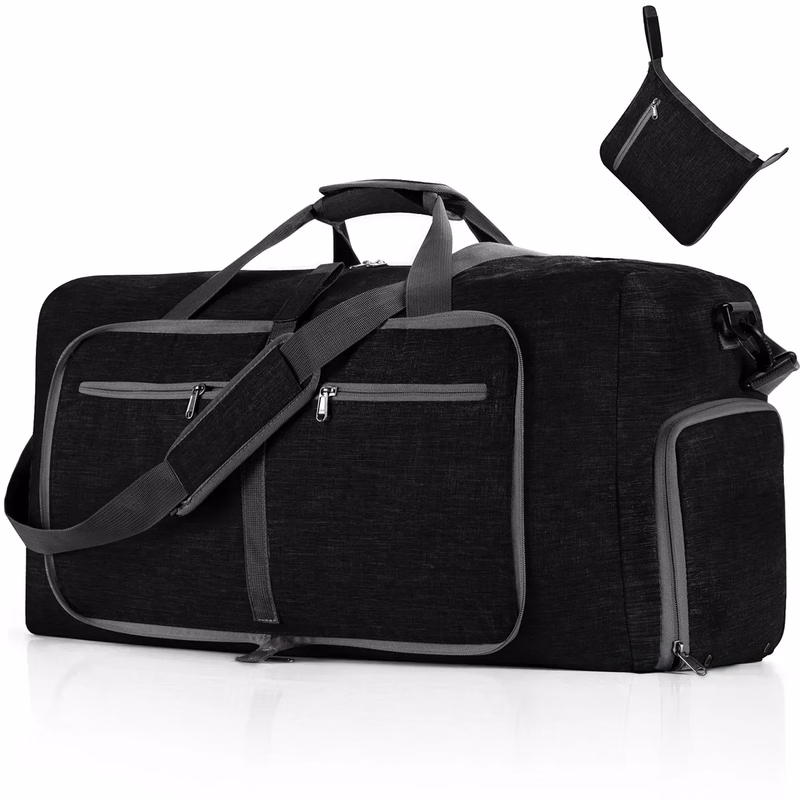 65L Duffle Bag with Shoes Compartment and Adjustable Strap