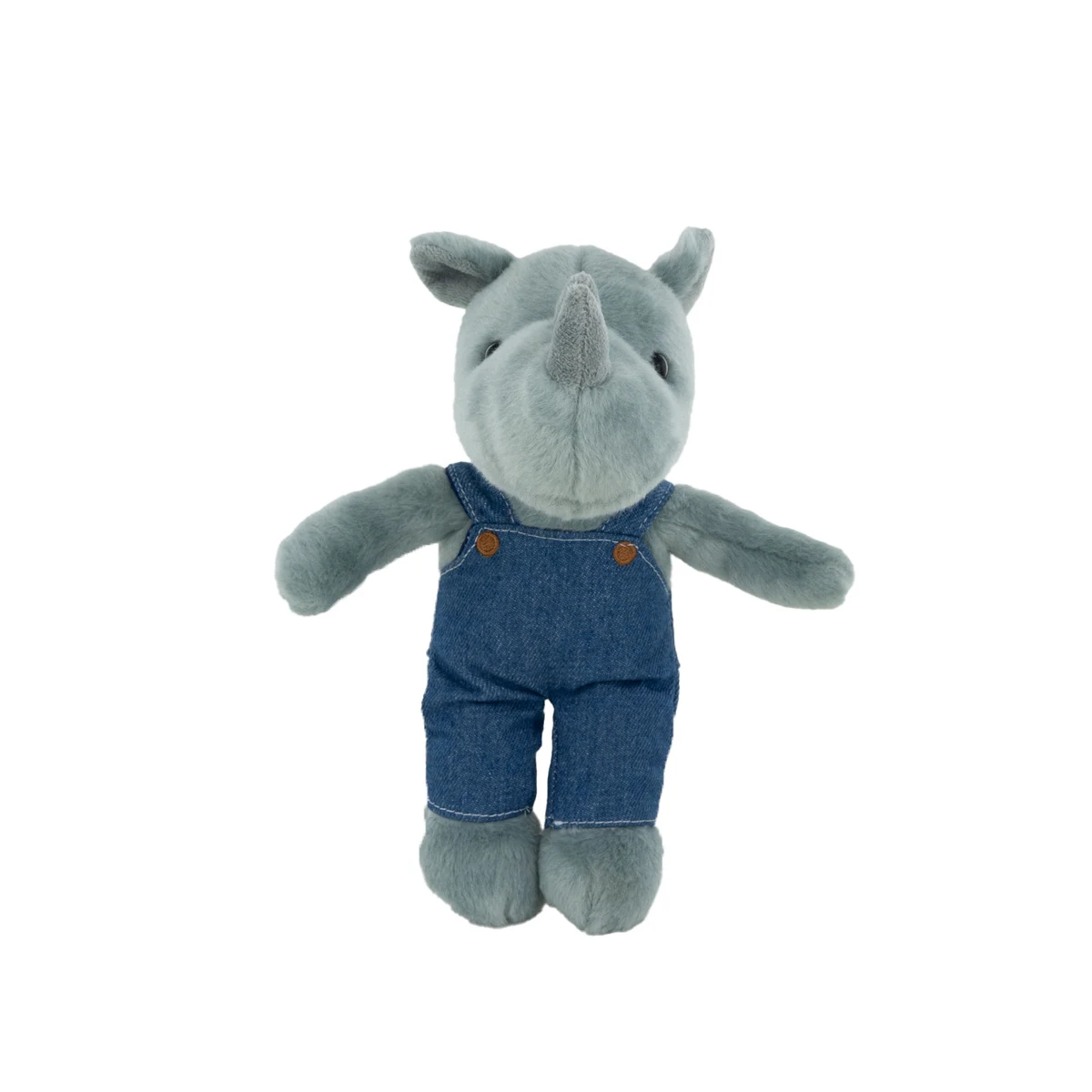 Plush Rhino with Denim Overalls 1