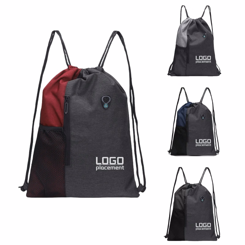Dual - Color Drawstring Pack Adjustable Straps Team Activity